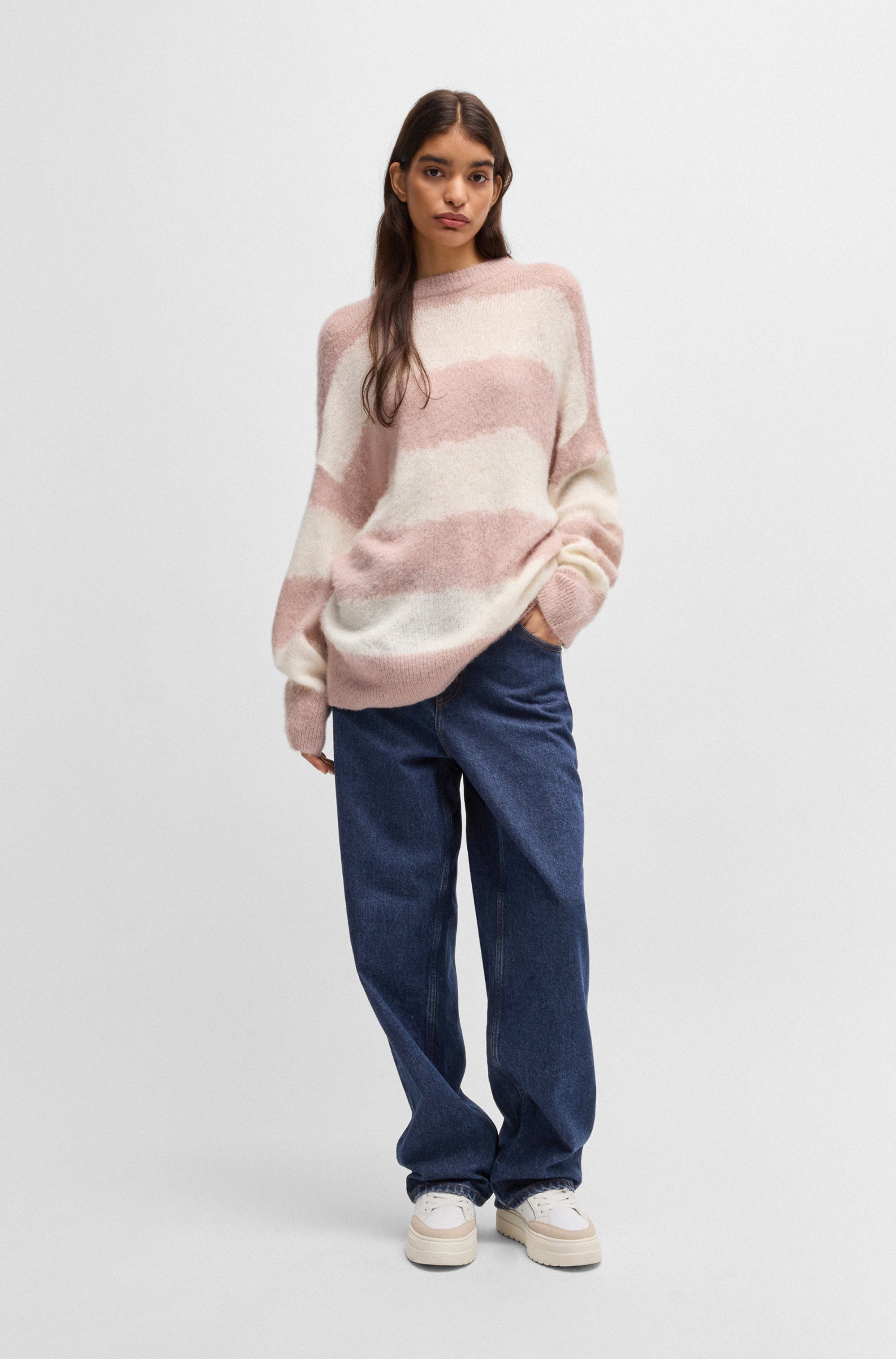 HUGO Relax-fit-Jeans Leni mit charakteristischer Stickerei