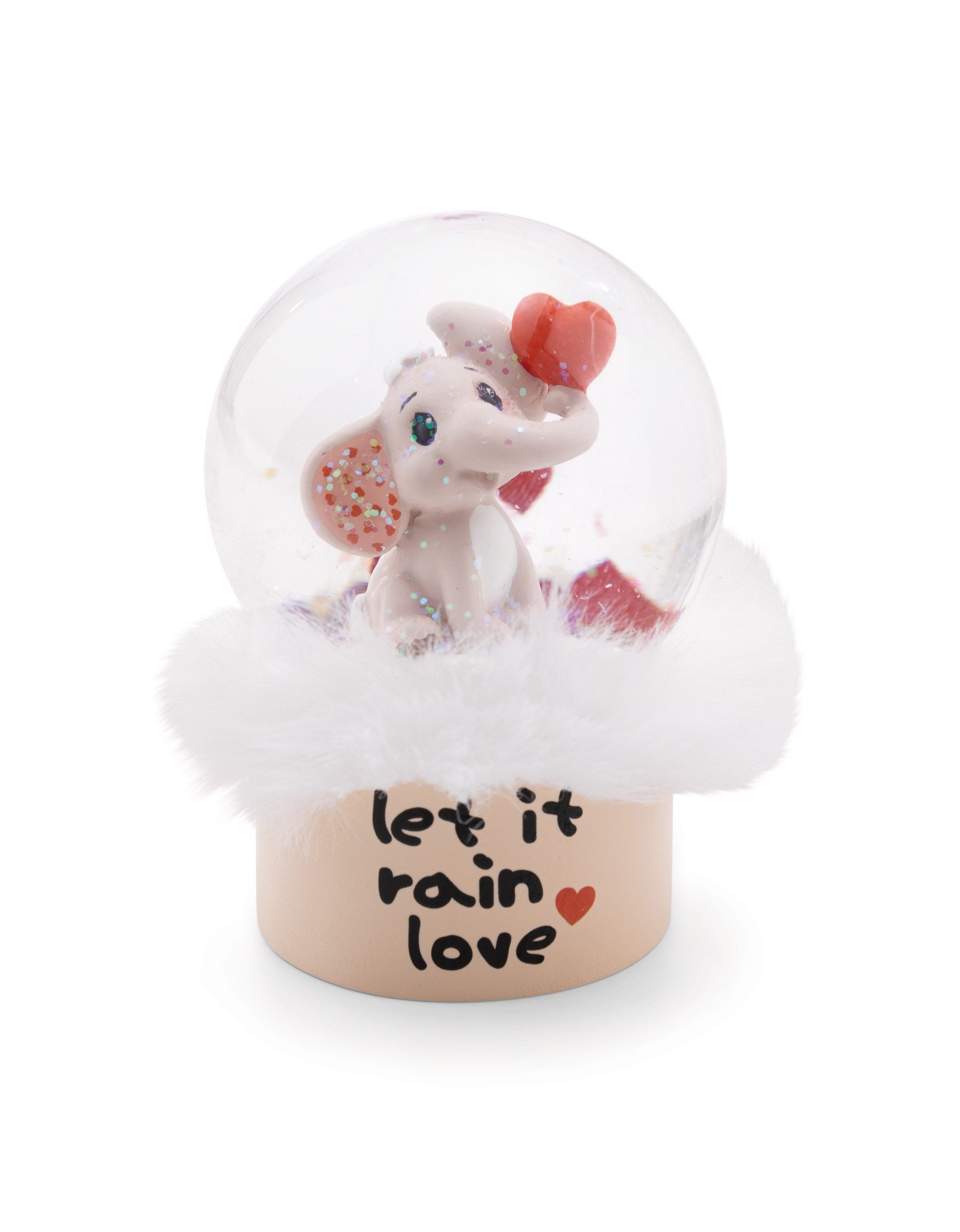 Nici Schneekugel 61498 - Love Elefant hellgrau, 6,5 cm (1 St)