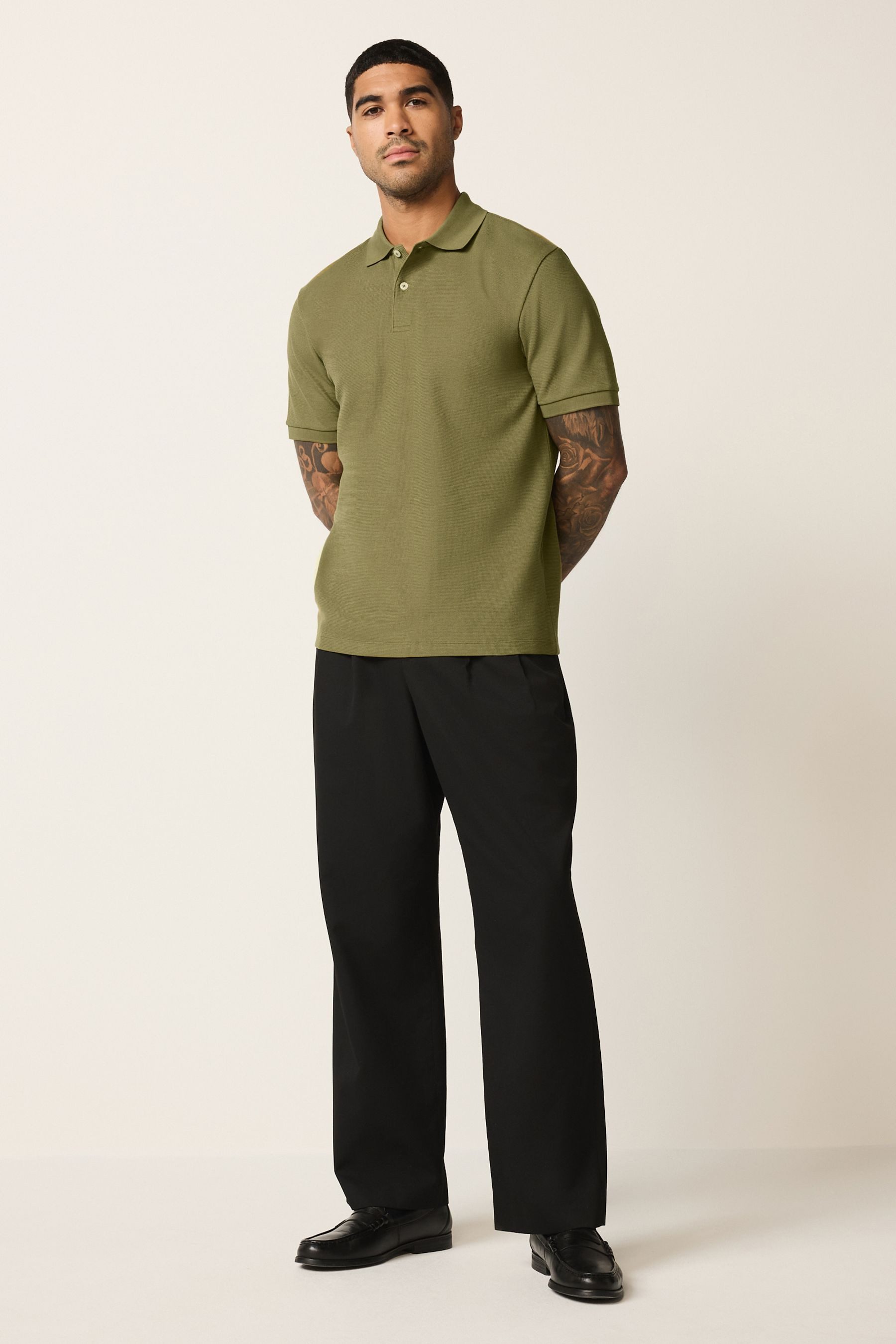 Next Poloshirt Elegantes strukturiertes Polohemd (1-tlg)