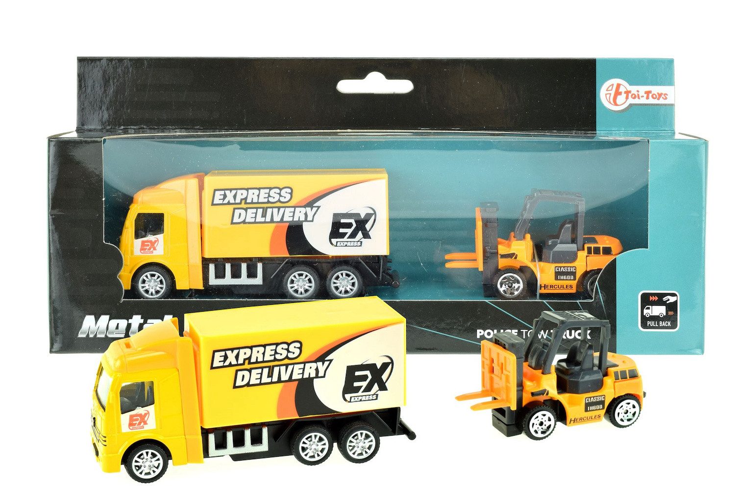 Toi-Toys Spielzeug-Gabelstapler LKW mit Gabelstapler 2 in 1