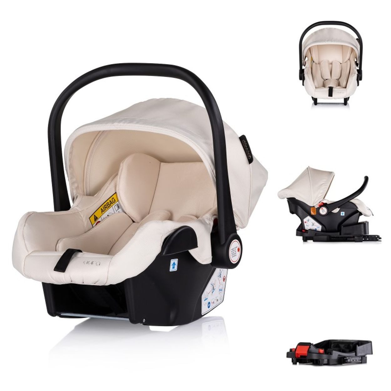Chipolino Babyschale Set Babyschale Isofix Aura, ab: 0, bis: 1.25, i-Size (40 - 85cm) verstellbar