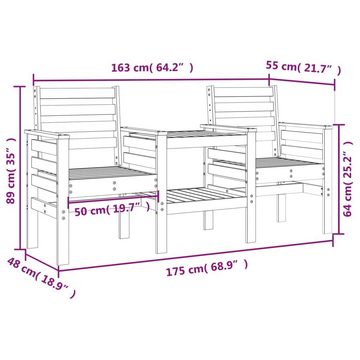 vidaXL Gartenbank Gartenbank mit Tisch 2-Sitzer Massivholz Douglasie (1-St)