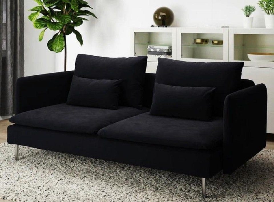 Ecksofa Textil Garnitur Couch L-Form Ecksofa Design Sofa Modern Schwarz JVmoebel