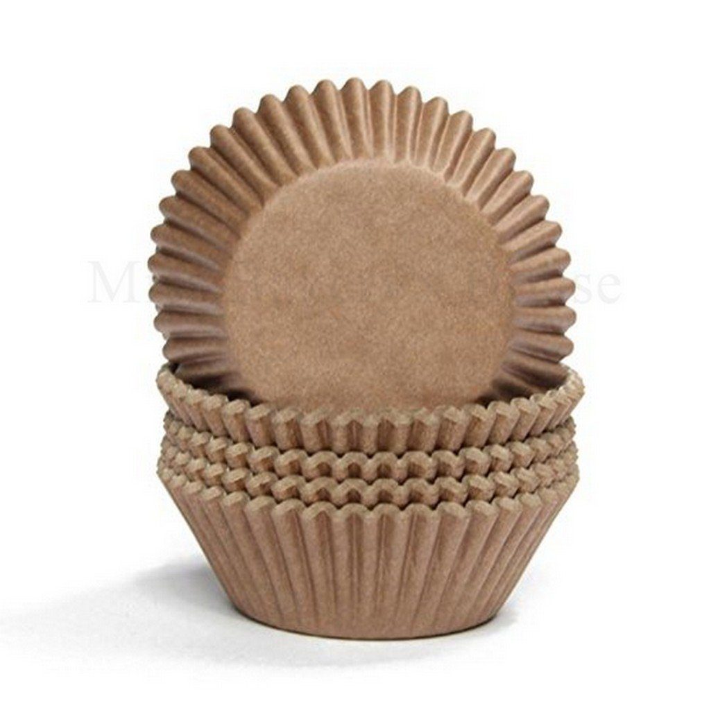 Miss Bakery's House Muffinform Papierbackförmchen - Ø 50 mm x 30 mm, (Braun 75-tlg), Standardgröße, backofenfest