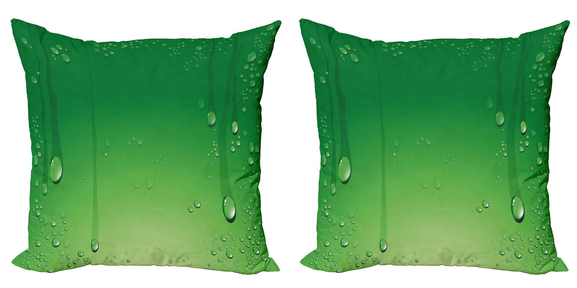 Kissenbezüge Modern Accent Doppelseitiger Digitaldruck, Abakuhaus (2 Stück), Grün Abstrakte Kunst Wassertropfen | Kissenbezüge