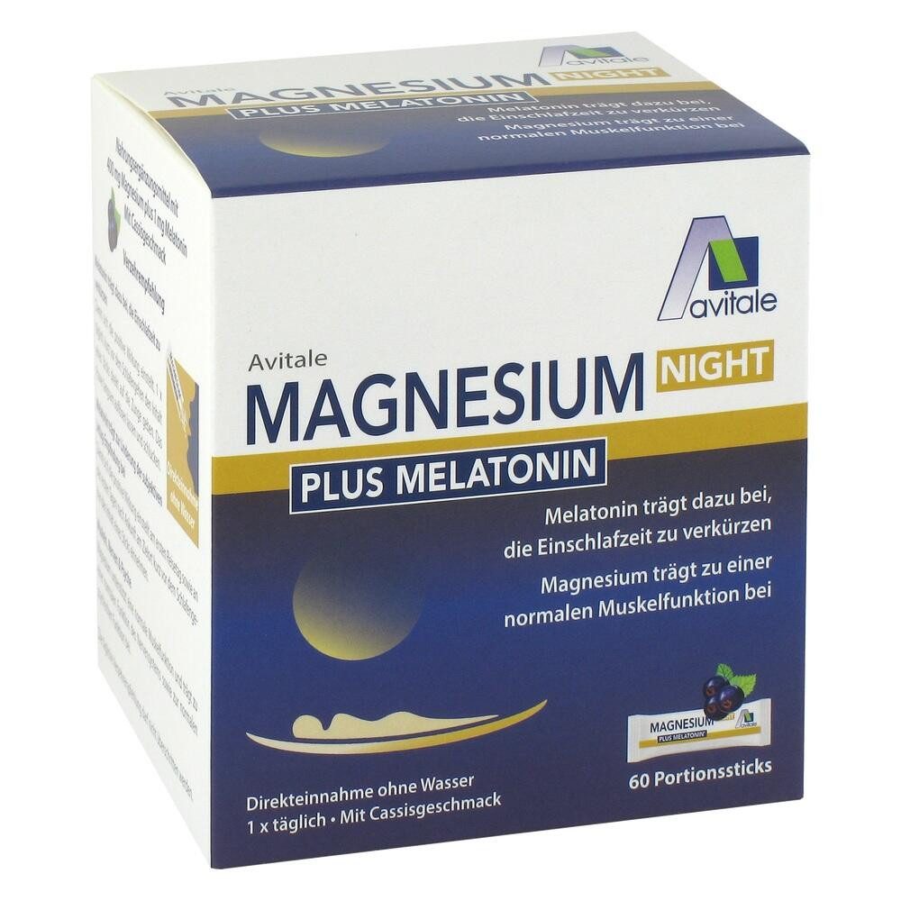 Avitale GmbH MAGNESIUM NIGHT plus 1 mg Melatonin Direktsticks Sticks, 60 St.
