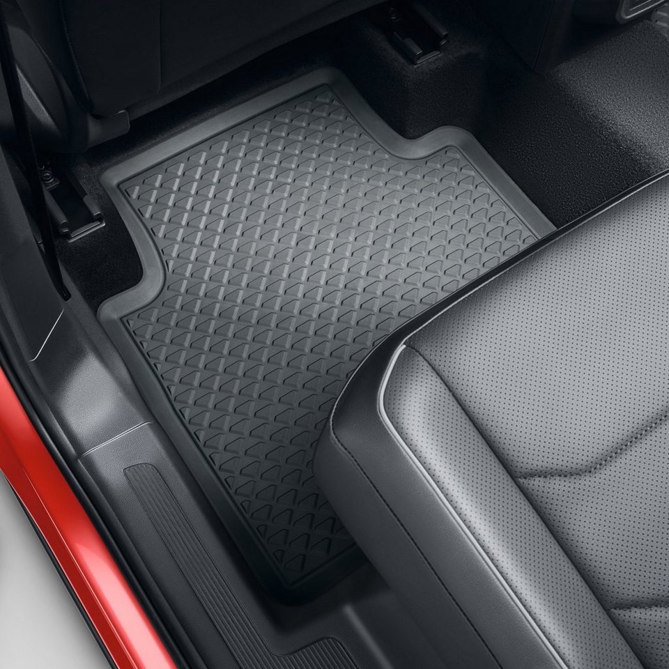 Volkswagen Passform-Fußmatten Tiguan Allspace (4 St), für VW Tiguan  Allspace SUV, Gummifußmatten vorne und hinten, rutschfest, abwaschbar,  5NL061500 82V