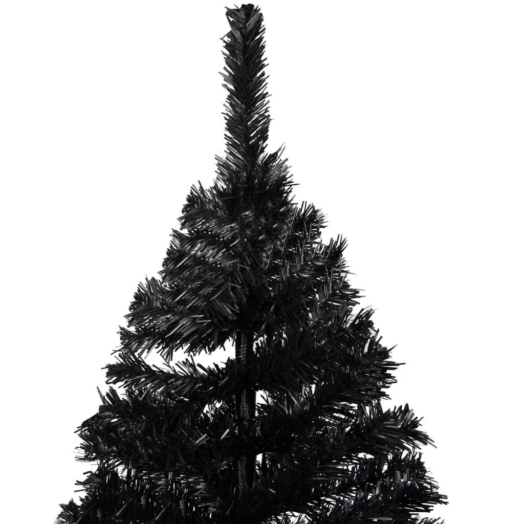 vidaXL Künstlicher Weihnachtsbaum Künstlicher Weihnachtsbaum mit Ständer Schwarz 210 cm PVC