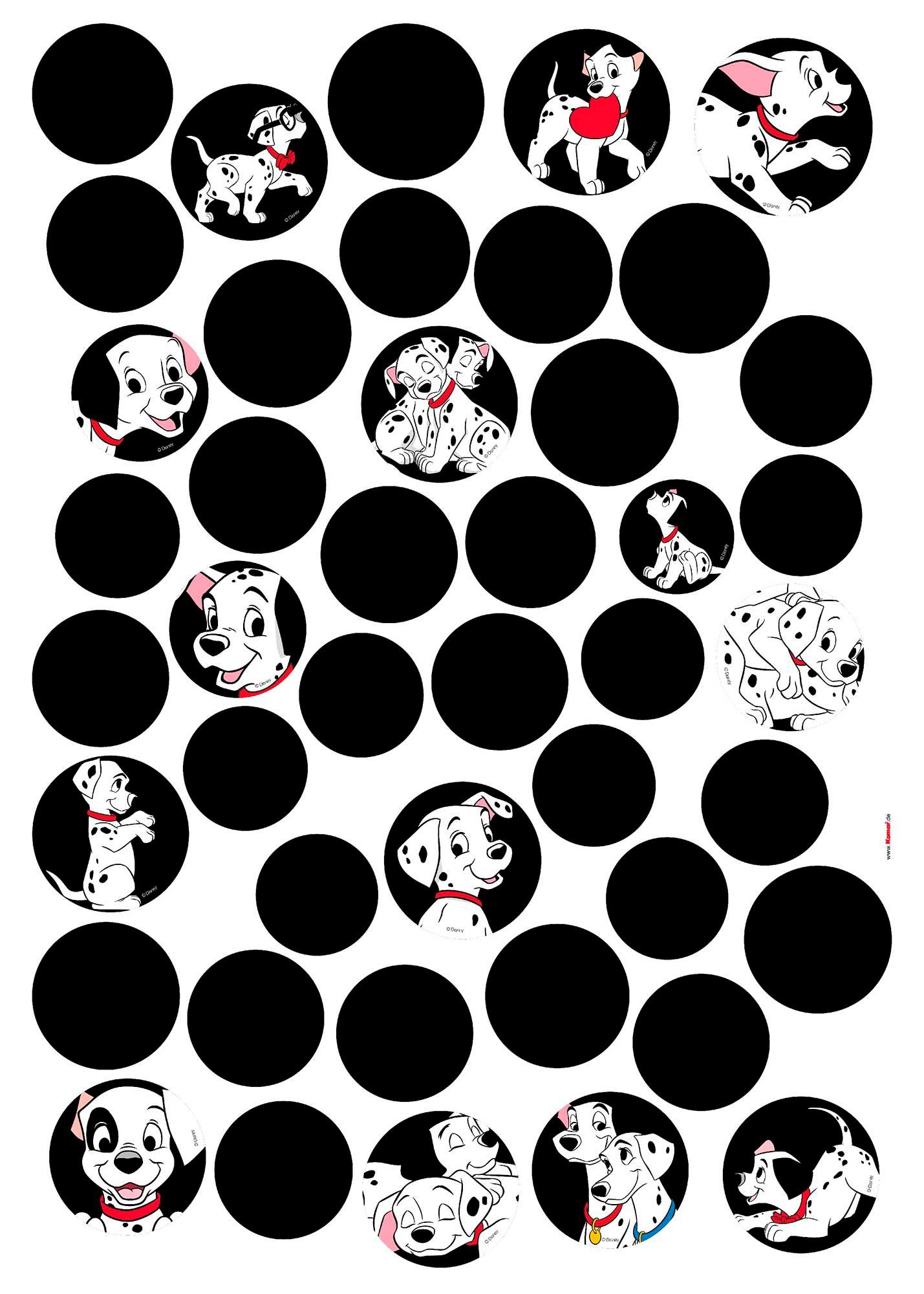 Komar Wandtattoo 101 Dalmatiner Dots (44 St), 50x70 cm (Breite x Höhe), selbstklebendes Wandtattoo