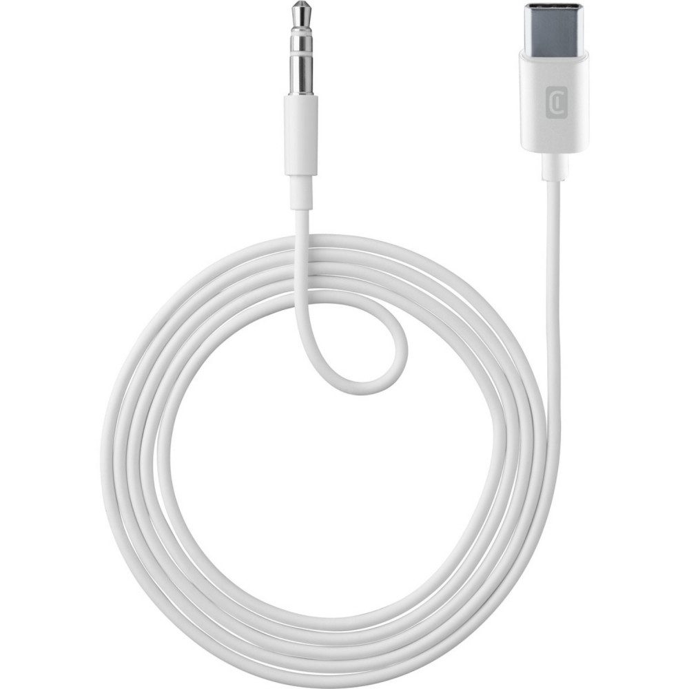 Cellularline Audiokabel AUX 100cm USB C auf 3,5mm Klinke Kabel Audio-Kabel, Männlicher USB Typ C Stecker, Audiokabel, Hohe Audioqualität garantiert