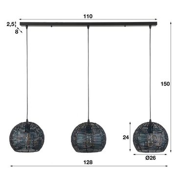 famlights Hängeleuchte, Pendelleuchte Melody aus Metall in Schwarz 3xE27, keine Angabe, Leuchtmittel enthalten: Nein, warmweiss, Hängeleuchte, Pendellampe, Pendelleuchte