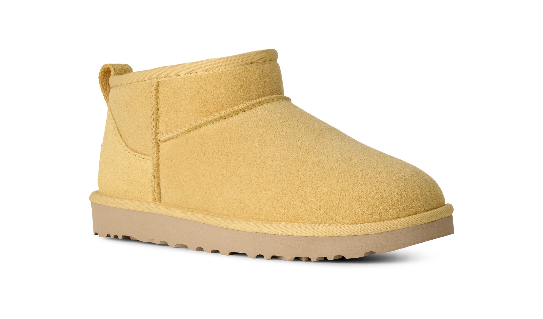 UGG Unisex, W CLASSIC ULTRA MINI Schlupfboots Winterboots mit Ziernähten und Logoaufnäher an der Ferse