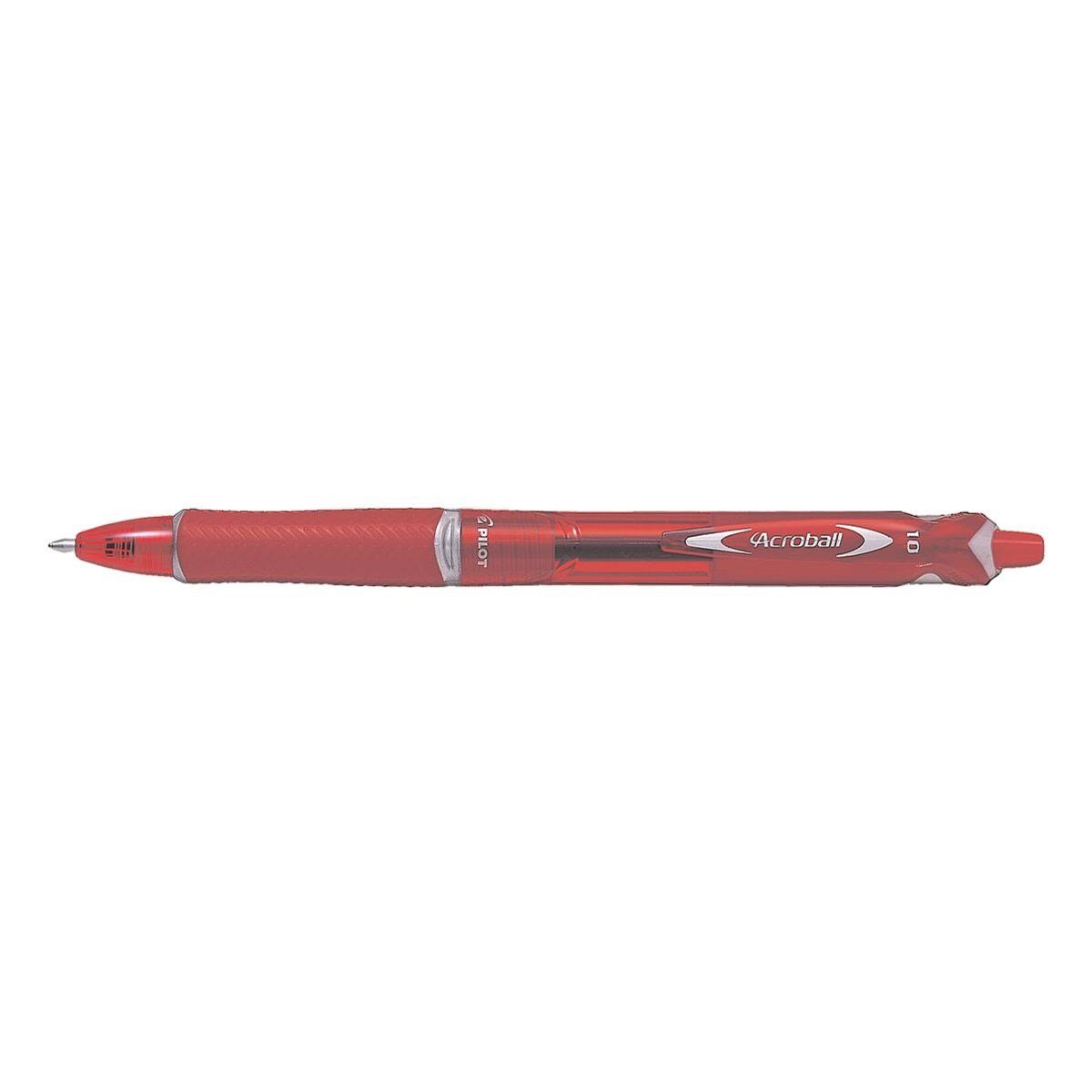 rot mit M, Acroball Kugelschreiber PILOT transparentem Gehäuse
