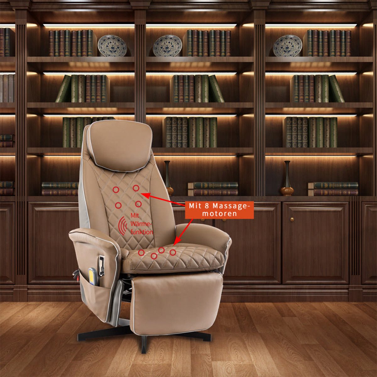 Happy Home Loungesofa Elektrischer Massagesessel Relaxsessel Lederoptik