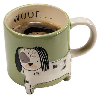 Winkee Tasse Kaffeebecher Tasse Jumbotasse Hund Tiertasse 500ml, Keramik, Spülmaschinenfest
