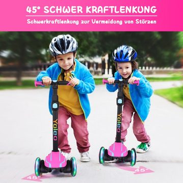 YOLEO Scooter Faltbarer Kinderoller Kinderscooter Dreiradscooter ab 3 Jahre