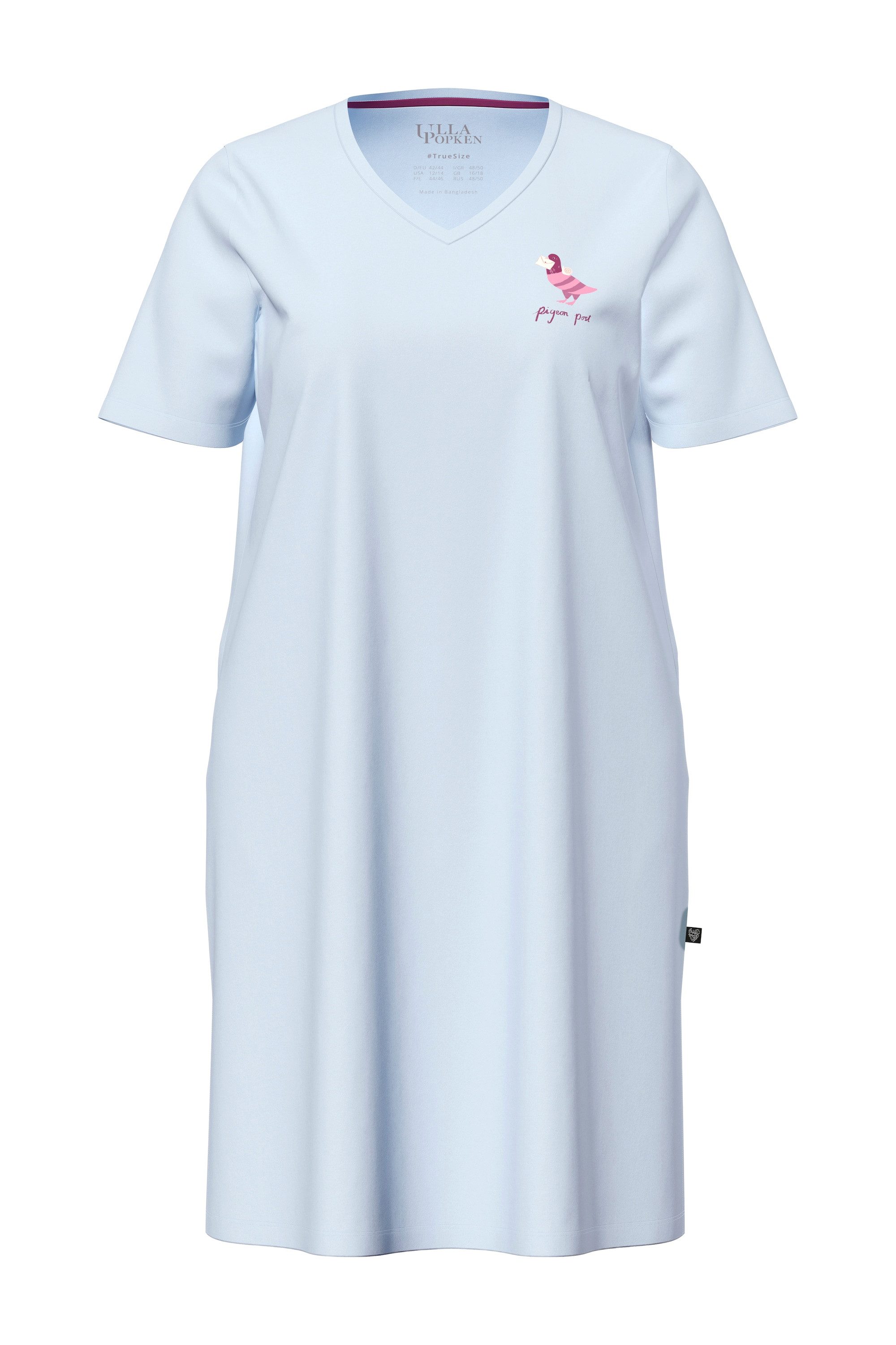 Ulla Popken Bigshirt Bigshirt Brieftauben V-Ausschnitt Halbarm
