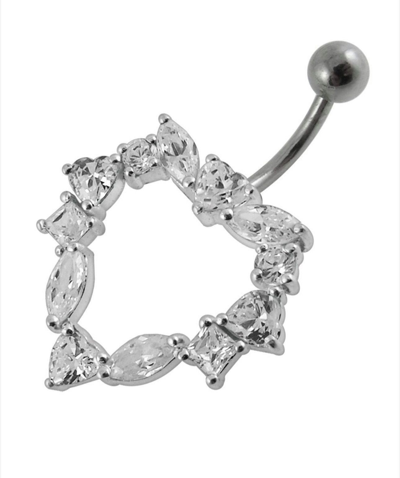 Bauchnabelpiercing Silber 925 Herz Liebe Bauch Stecker Zirkonia Nabelpiercing