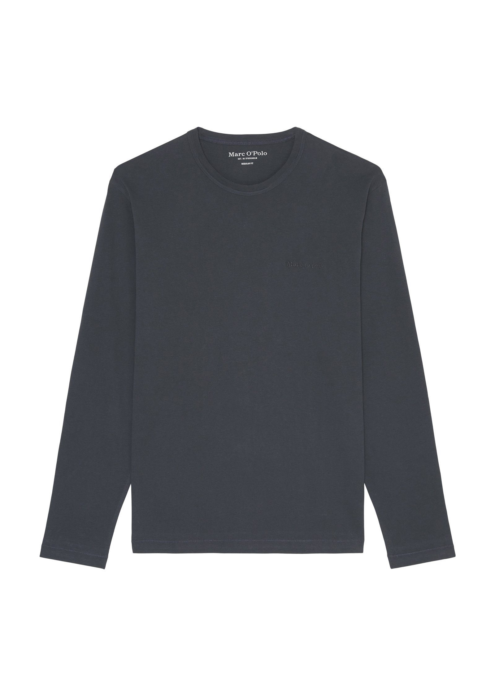 Marc O'Polo Langarmshirt aus schwerer dunkelblau Jersey-Qualität