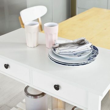 SoBuy Konsolentisch FSB04, Flurschrank Sideboard Beistelltisch Küchenschrank mit 2 Schubladen und 1 Ablage