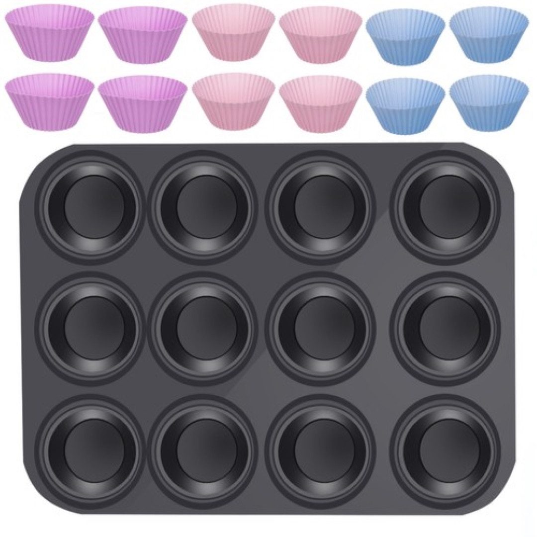 Muffinform DeluxeMuffinPro: Backblech-Set mit Silikonformen für perfekte Muffins