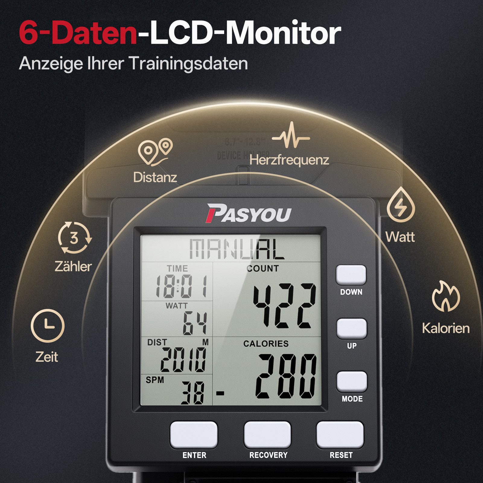 PASYOU Skitrainer Skimaschine mit LCD Display, Krafttrainingsgerät
