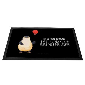 Fußmatte Pinguin Luftballon - Schwarz - Geschenk, Türvorleger, Türmatte, Kind, Mr. & Mrs. Panda, Höhe: 0.6 mm