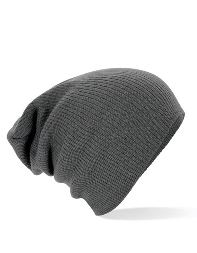 Goodman Design Beanie Winter Slouch Beanie Strickmütze Doppelt gestrickt Soft-Touch Smoke Grey