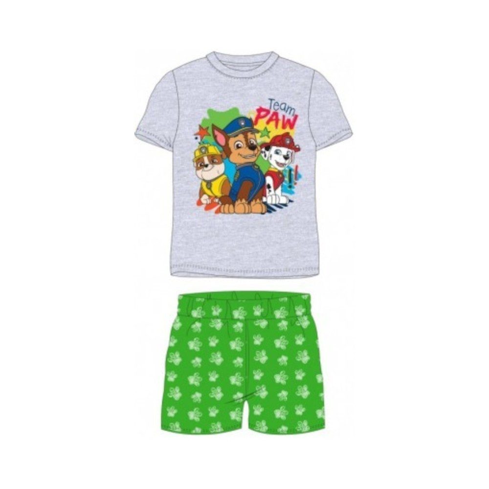 PAW PATROL Pyjama Jungen-Pyjama PAW Patrol „TeamPaw“ kurz, Blau & Grau-Grün, Gr. (Set, 2 tlg)