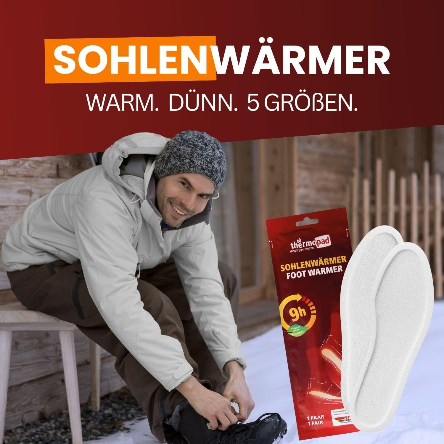 Thermopad Fußwärmer THERMOPAD 1x Paar Sohlenwärmer Größe M (38-39) 9 Std Wärme 78092
