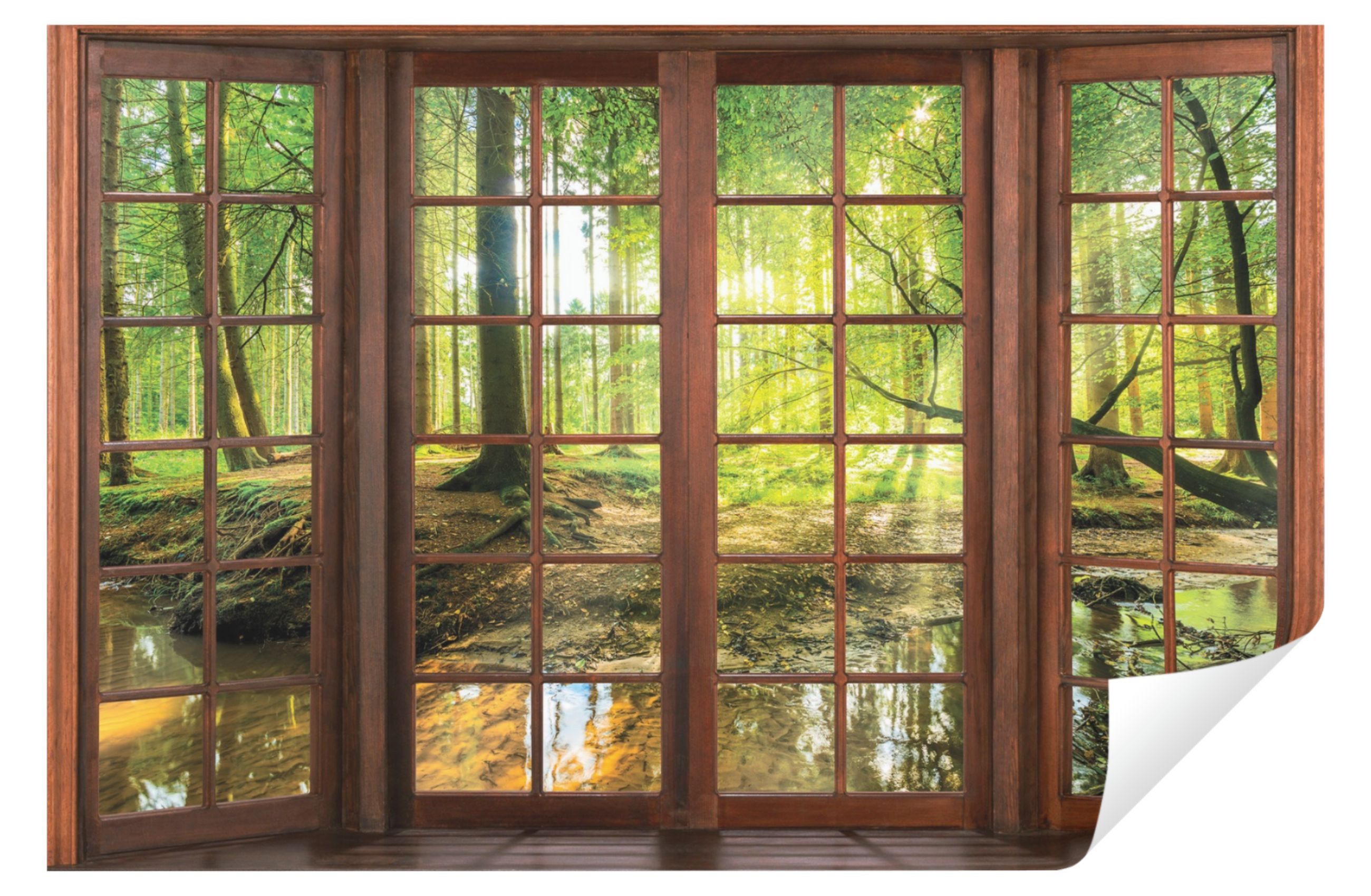 Wallarena Fototapete 3D EFFEKT Fenster Wald günstig online kaufen
