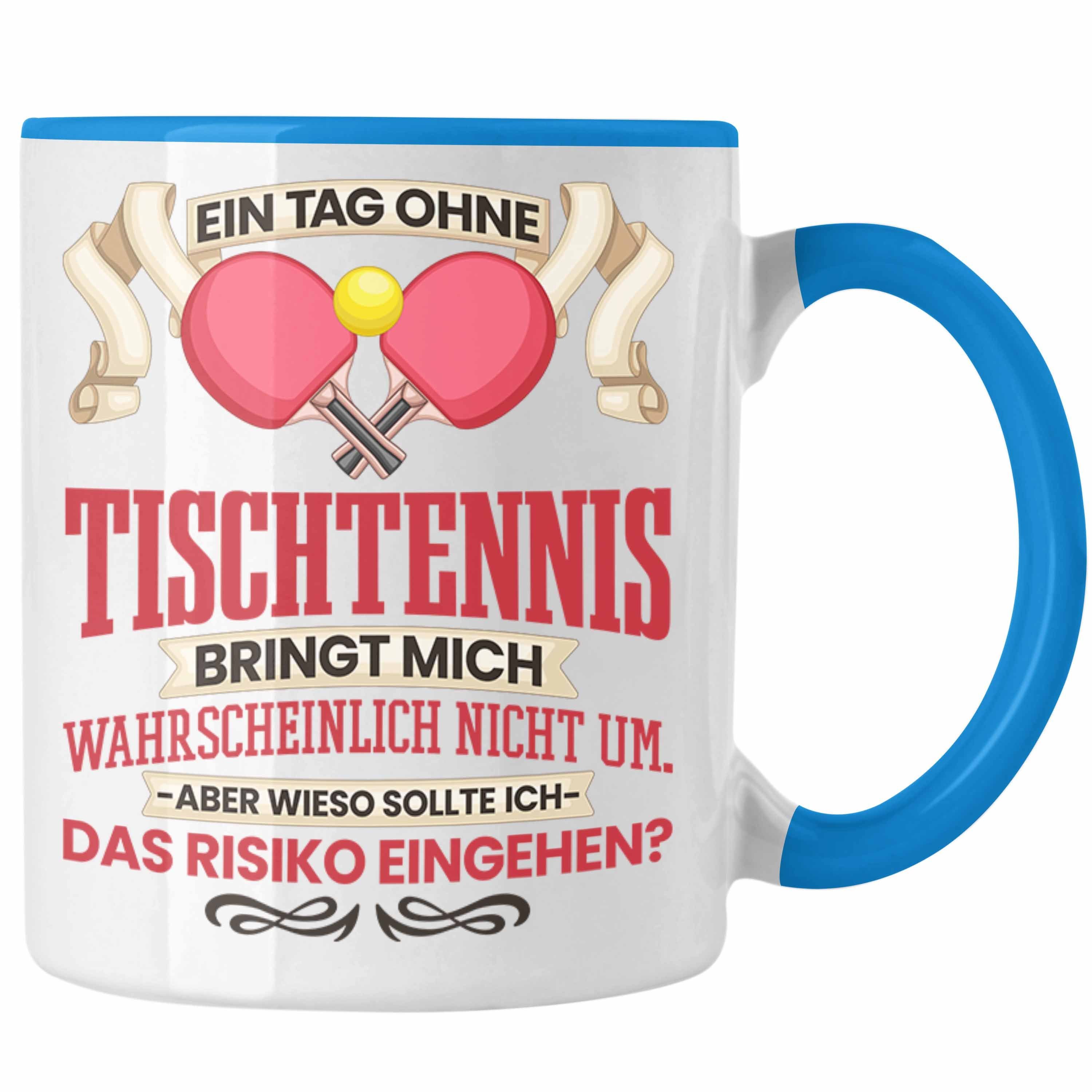Trendation Tasse Trendation - Tischtennis Tasse Geschenk für Tischtennisspieler Lustige Blau