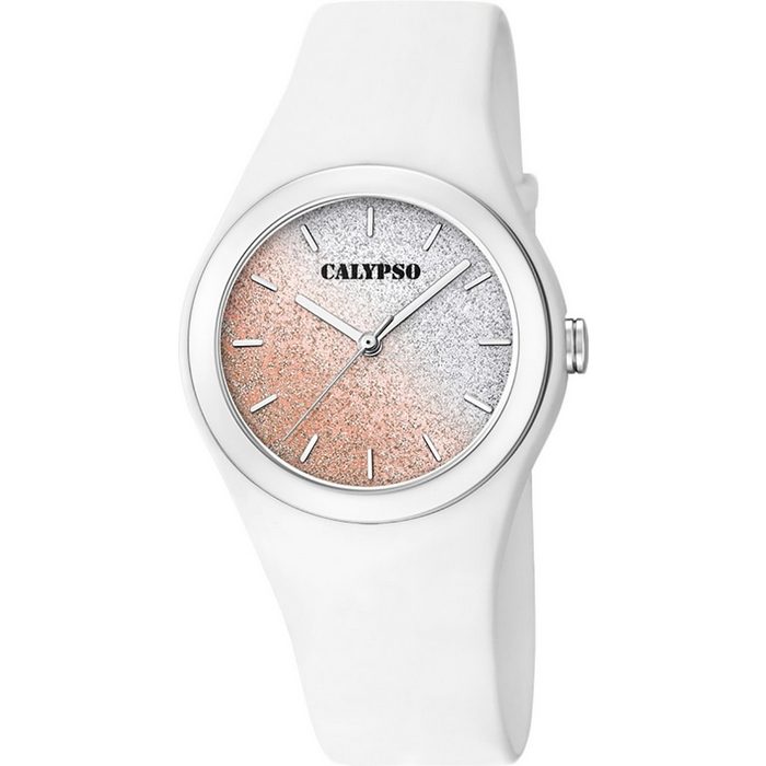 CALYPSO WATCHES Quarzuhr Calypso Damen Uhr K5754/1 Kunststoffband (Armbanduhr) Damen Armbanduhr rund Kunststoff PUarmband weiß Fashion