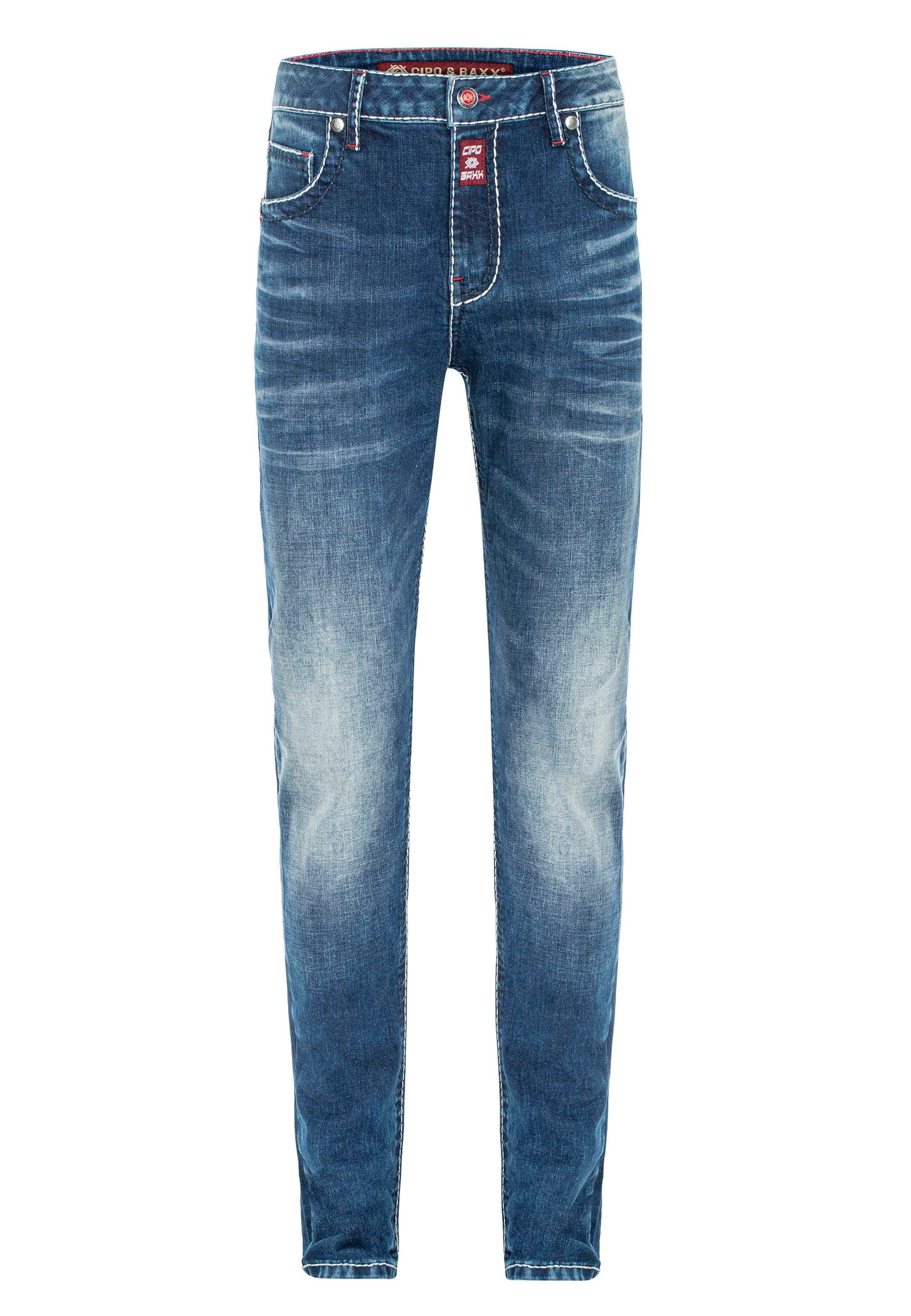 & Straight-Jeans 5-Pocket-Style klassischen im Cipo Baxx