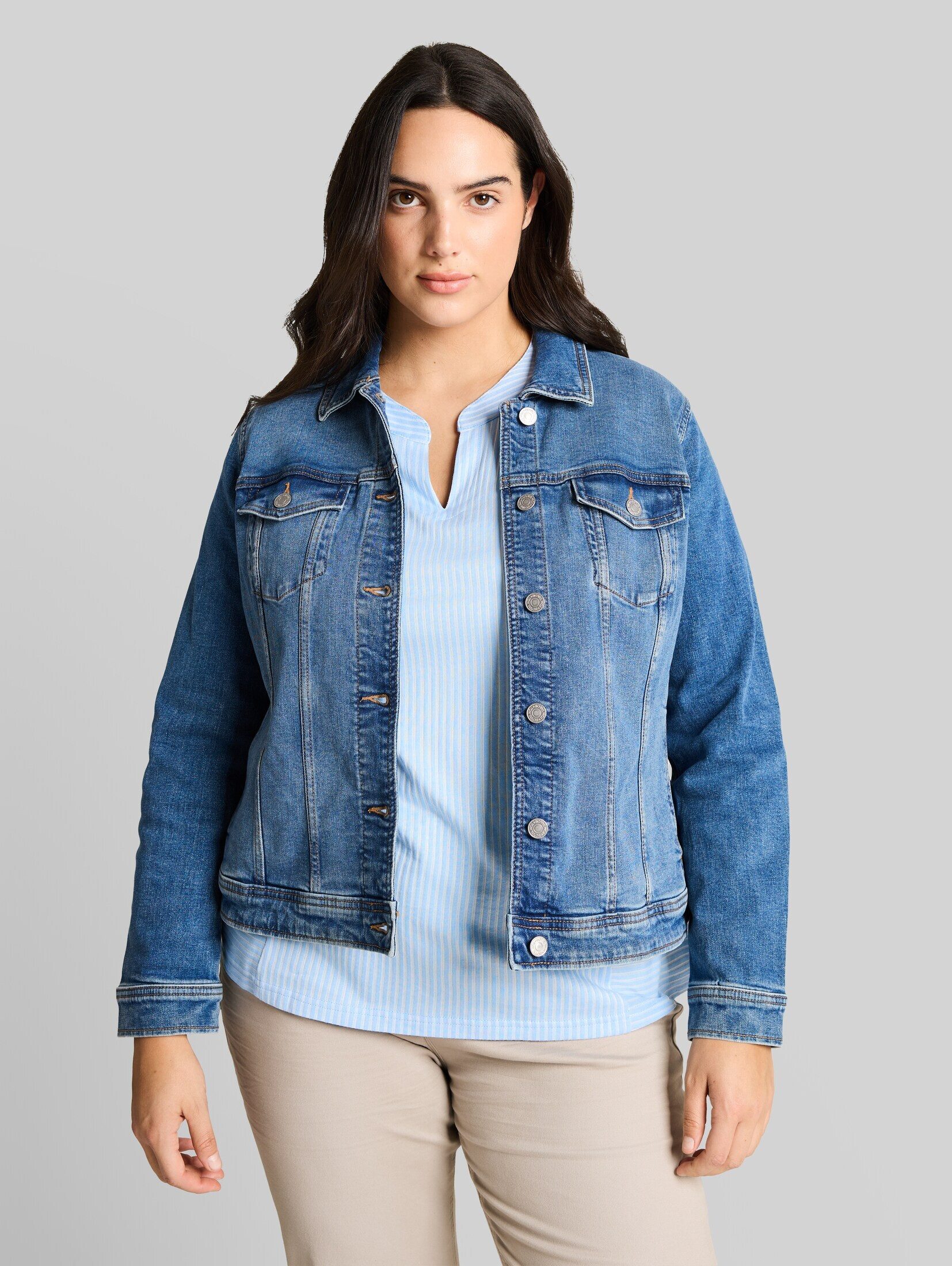TOM TAILOR PLUS Jeansjacke Jacken Plus Size - Jeansjacke mit Bio-Baumwolle