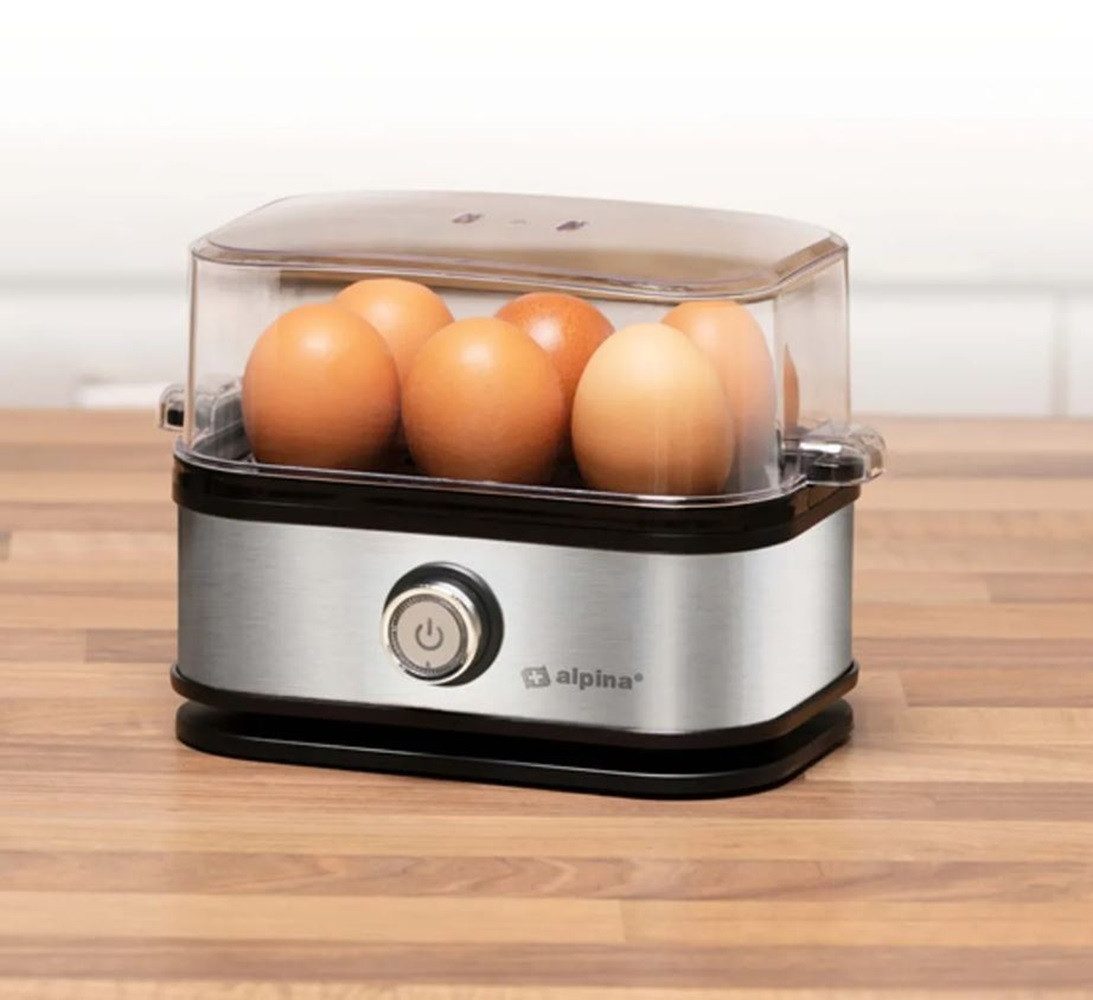 *Alpina* Eierkocher, Anzahl Eier: 6 St., 210,00 W, integrierter Eierstecher verhindert das Aufbrechen der Schale