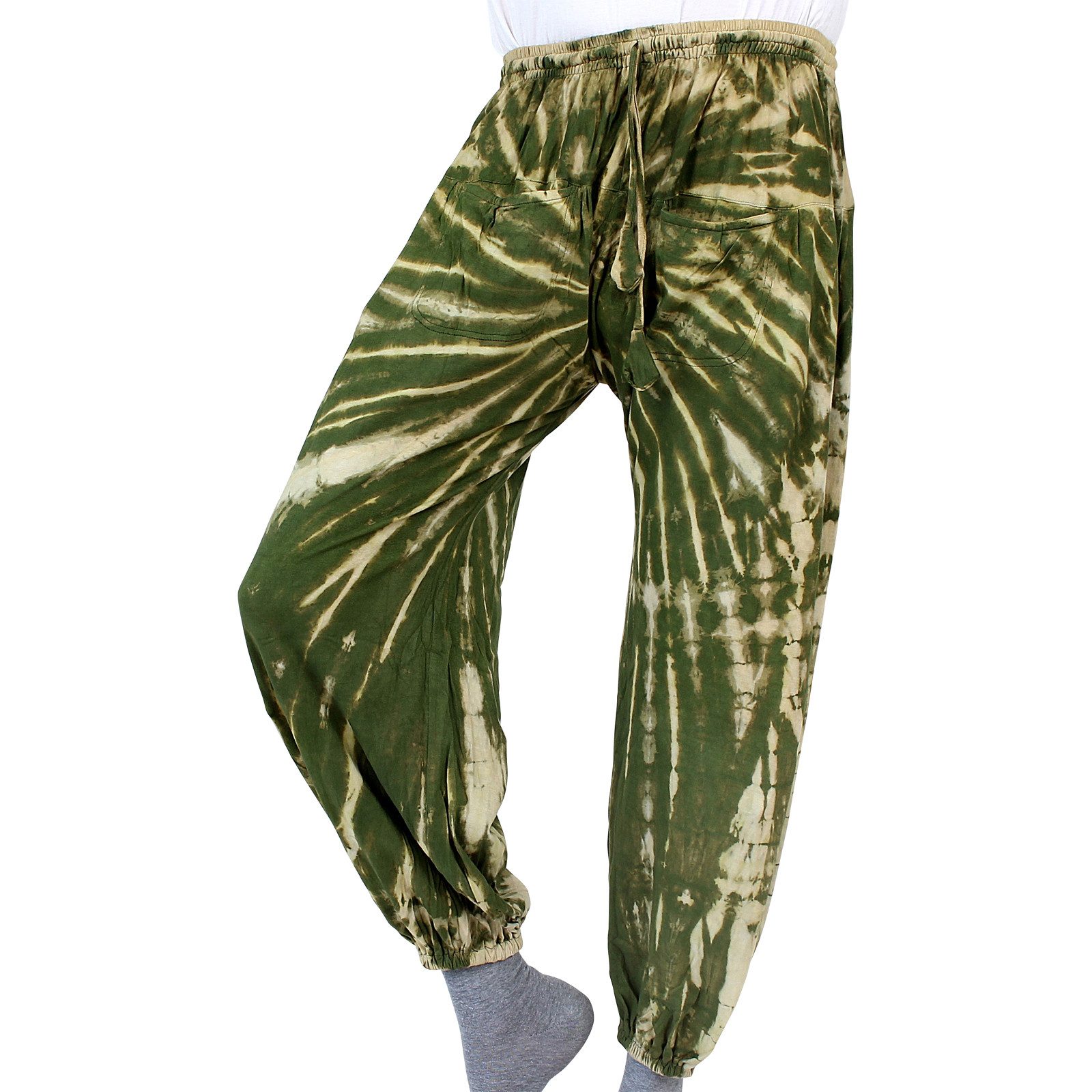 BUDDHA arts&more Haremshose Gebatikte Ballonhose aus Nepal Handarbeit Gebatikt