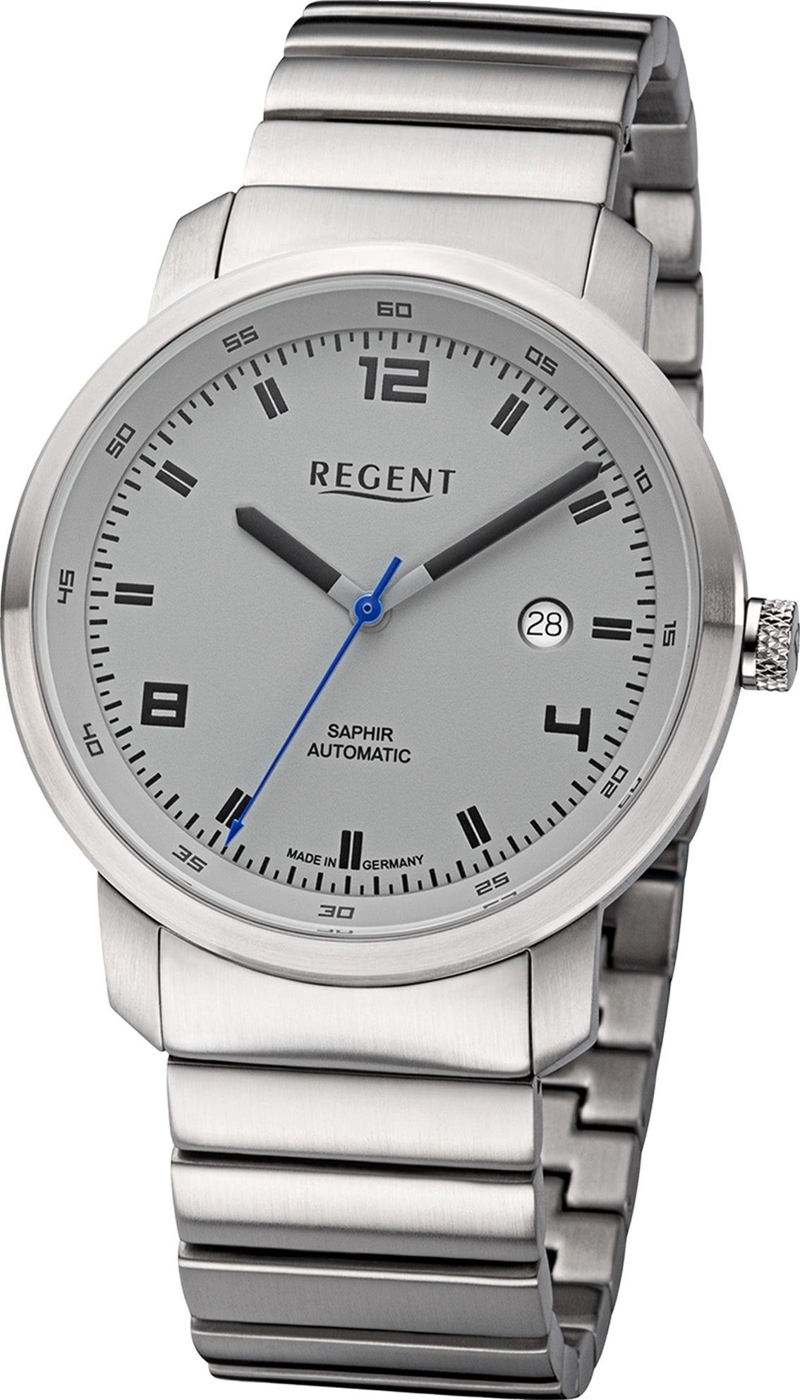 Regent Quarzuhr Regent Herren Armbanduhr Analog GM, (Analoguhr), Herren Armbanduhr rund, groß (ca. 44mm), Metallbandarmband
