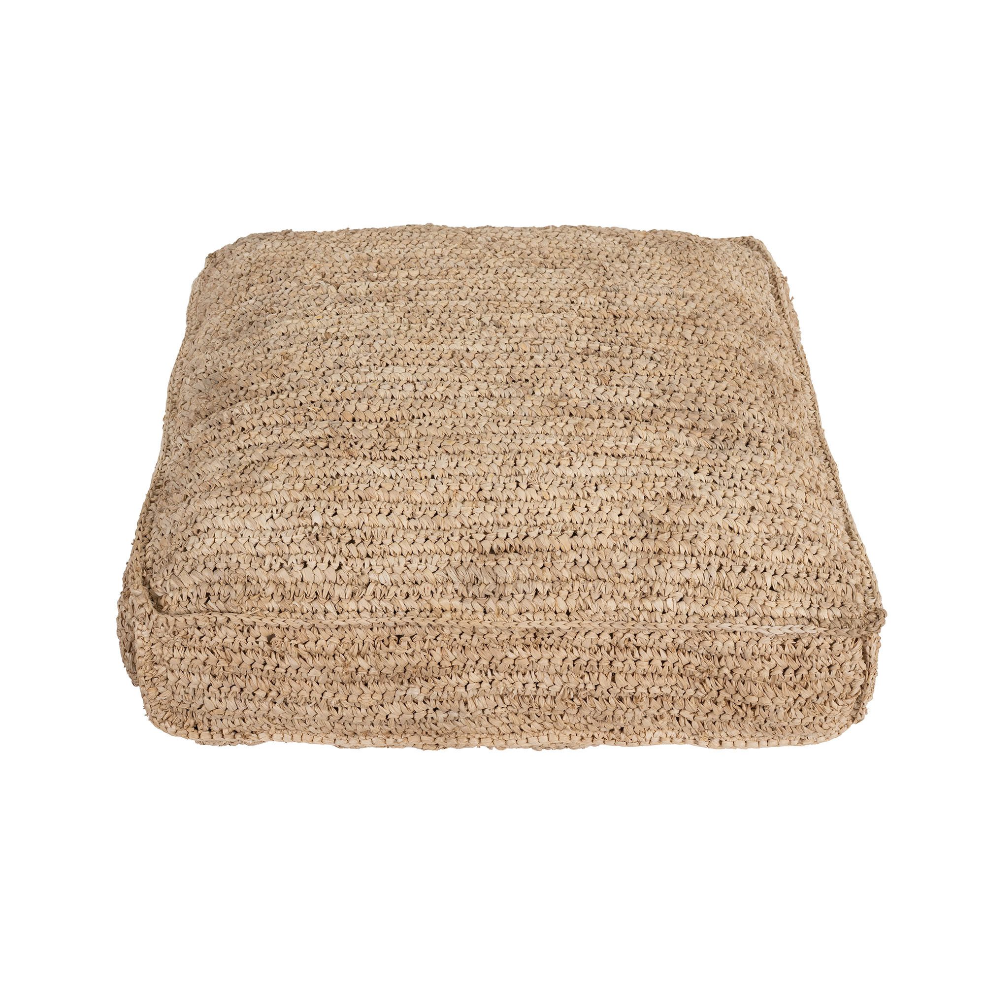 wohnfreuden Hocker Sitz-Pouf Dadu aus Naturfaser eckig 50 cm, 72865