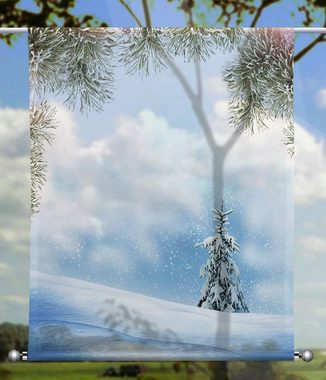 Scheibengardine Scheibenhänger Christmas Tree rechteckig mit Beschwerung, gardinen-for-life
