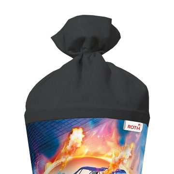 Roth Schultüte Monstertruck Fire mit Folieneffekt, 70 cm, rund, mit schwarzem Filzverschluss, Zuckertüte für Schulanfang