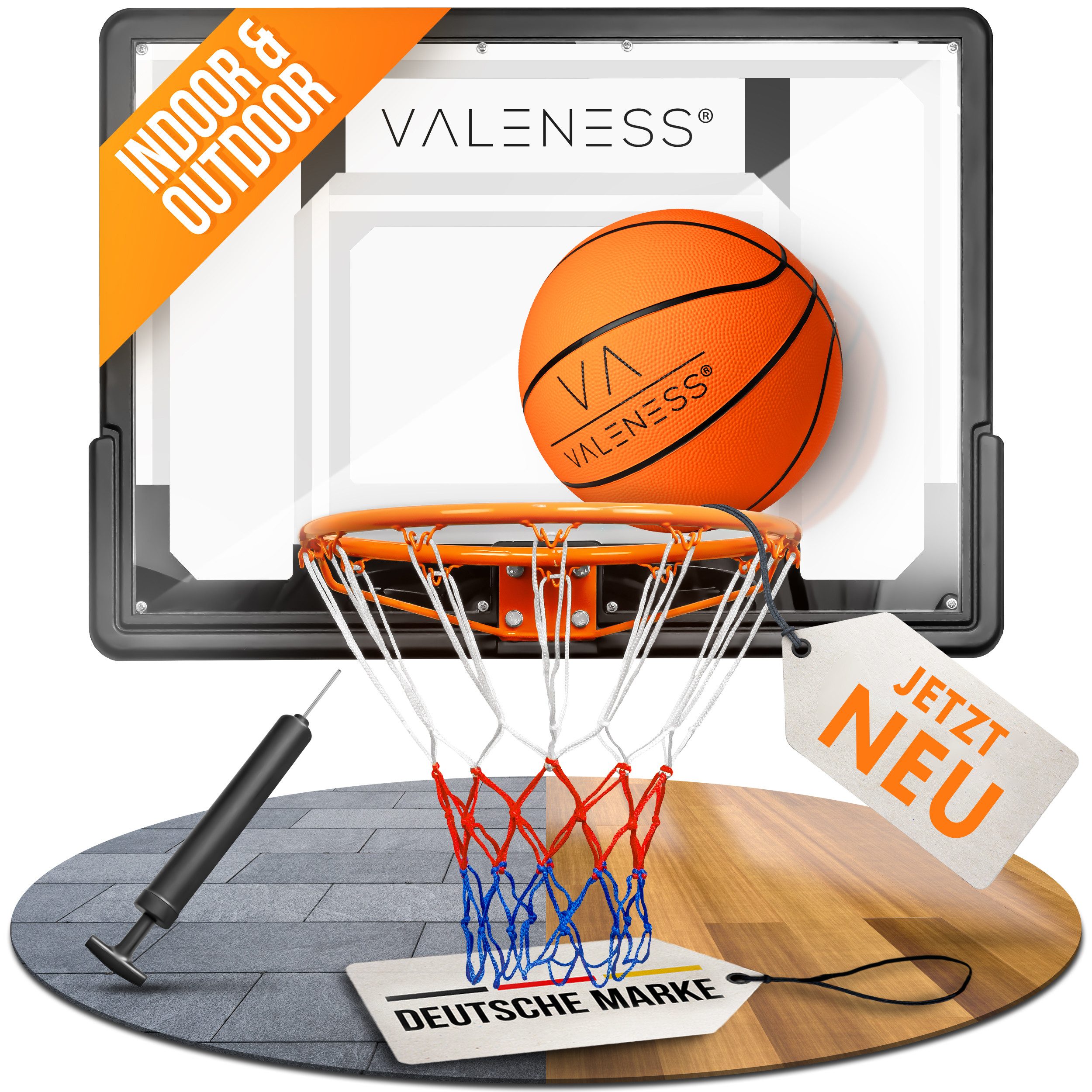 Basketballkorb VALENESS® Basketballkorb Indoor und Outdoor zur Wandmontage