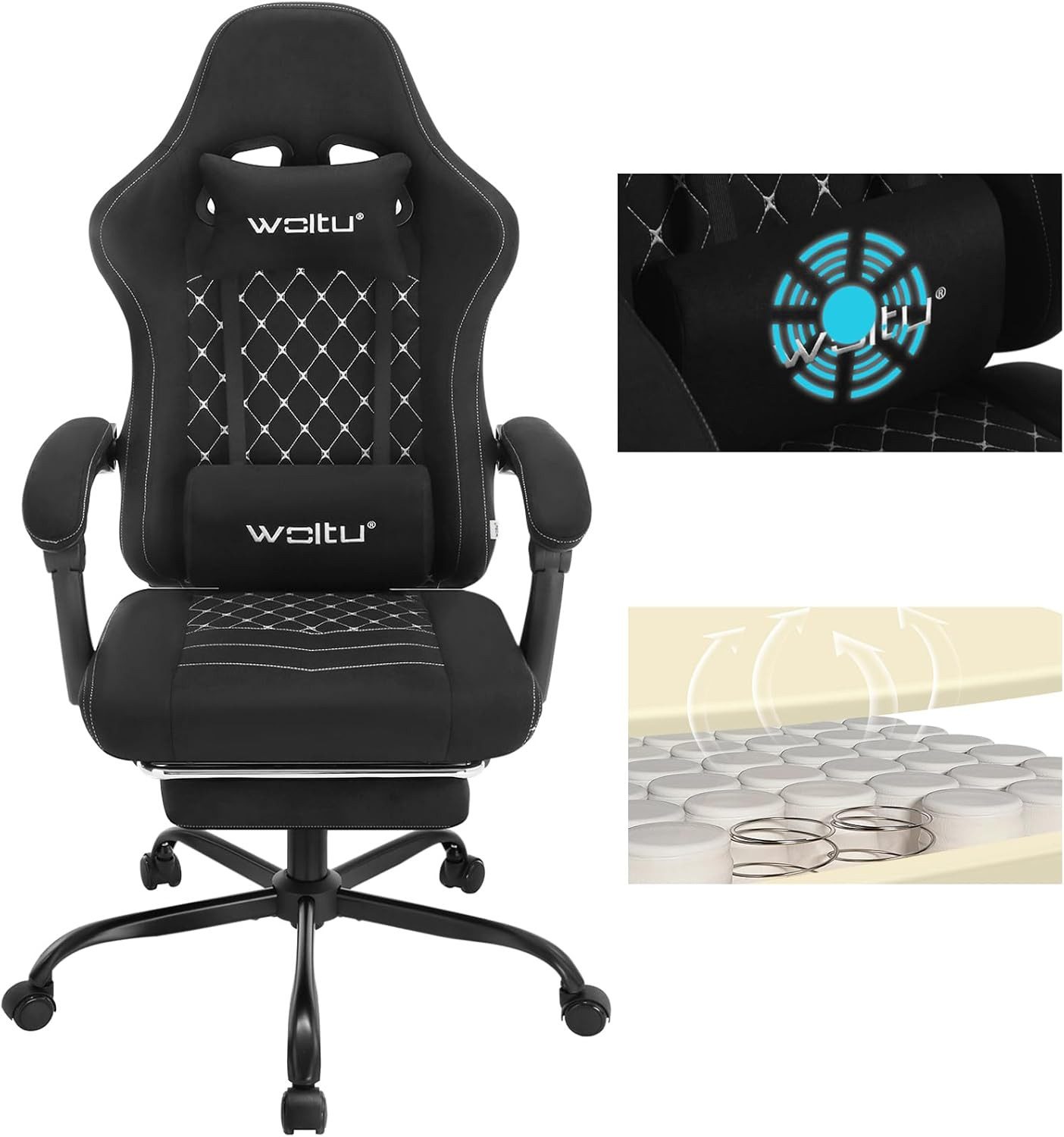 Woltu Gaming-Stuhl (1 St), mit Massagefunktion, ergonomisch, 150 kg, Tech-S günstig online kaufen