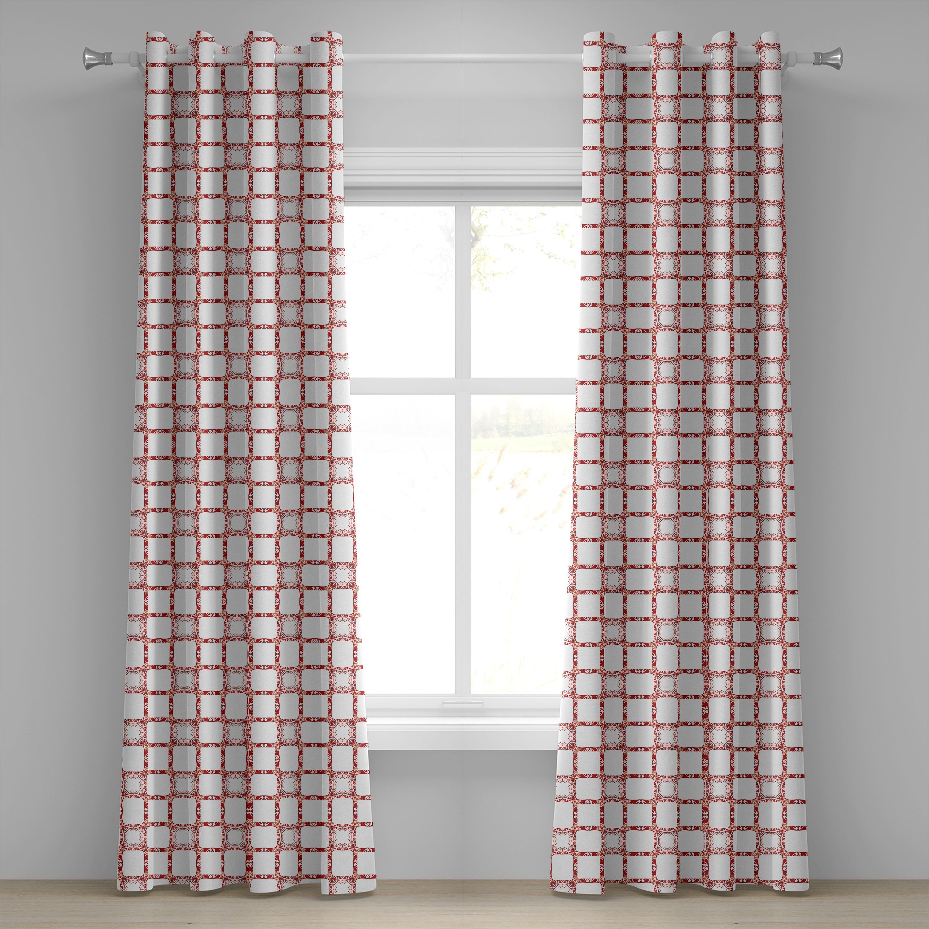 Gardine Dekorative 2-Panel-Fenstervorhänge für Schlafzimmer Wohnzimmer, Abakuhaus, traditionell Moderne Alte Formen