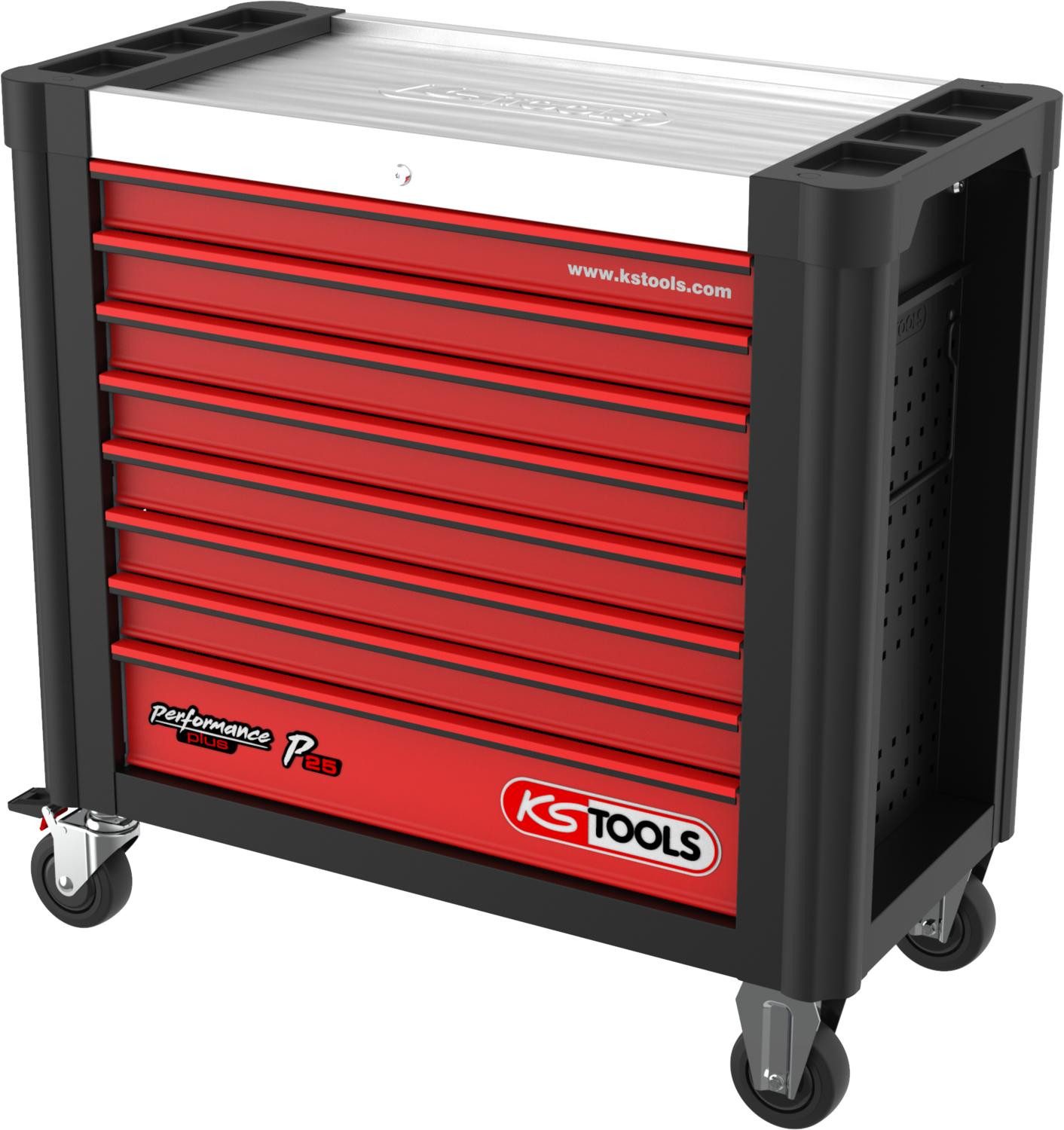 KS Tools Werkzeugwagen PERFORMANCEplus P25 SCHWARZ/ROT Тележка для мастерских mit 8 Выдвижные ящики