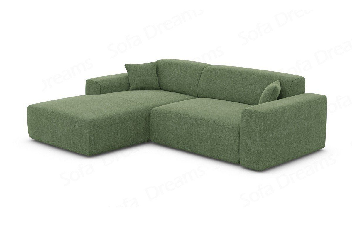 Mallorca Sofa Form Stoffsofa kurz grün39 Strukturstoff, Dreams Sofa, Ecksofa Stoff L Designer Loungesofa Modern