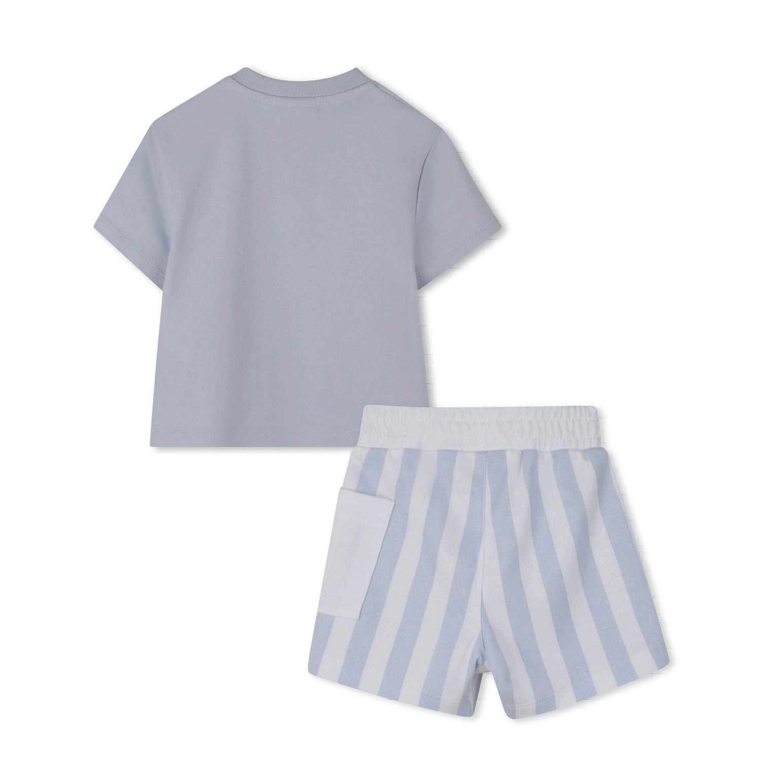 Boss Kidswear Neugeborenen-Geschenkset BOSS Baby T-Shirt + Shorts Set „Himmelblau“ – Logo-Shirt & Streifensho