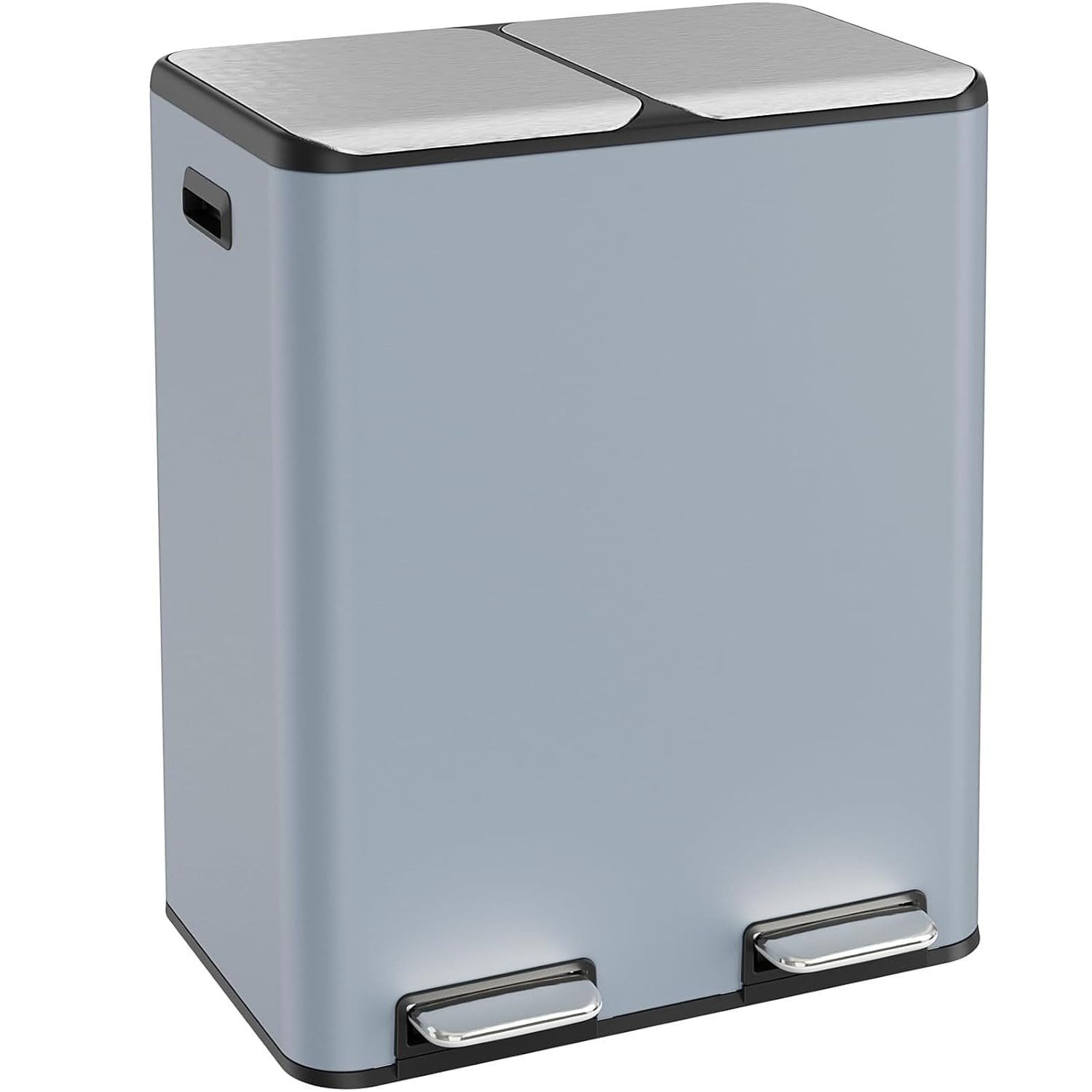Mülleimer Mülltrennsystem,2 Fächer, 2 x 30 Liter Treteimer mit Geruchsfilter