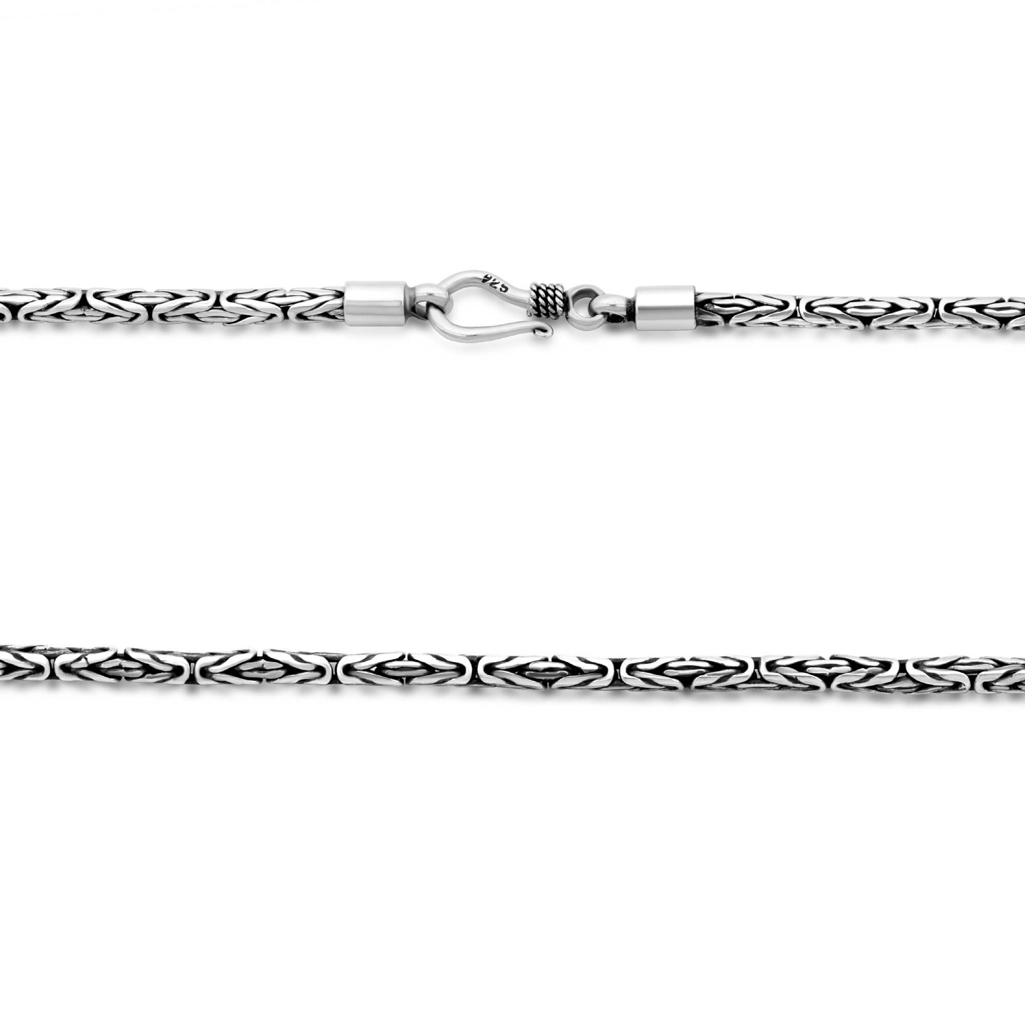 Tony Fein Silberkette Königskette Oxidiert 2,5mm 925er Silber, Made in Italy für Damen und Herren – Bild 2 von 5