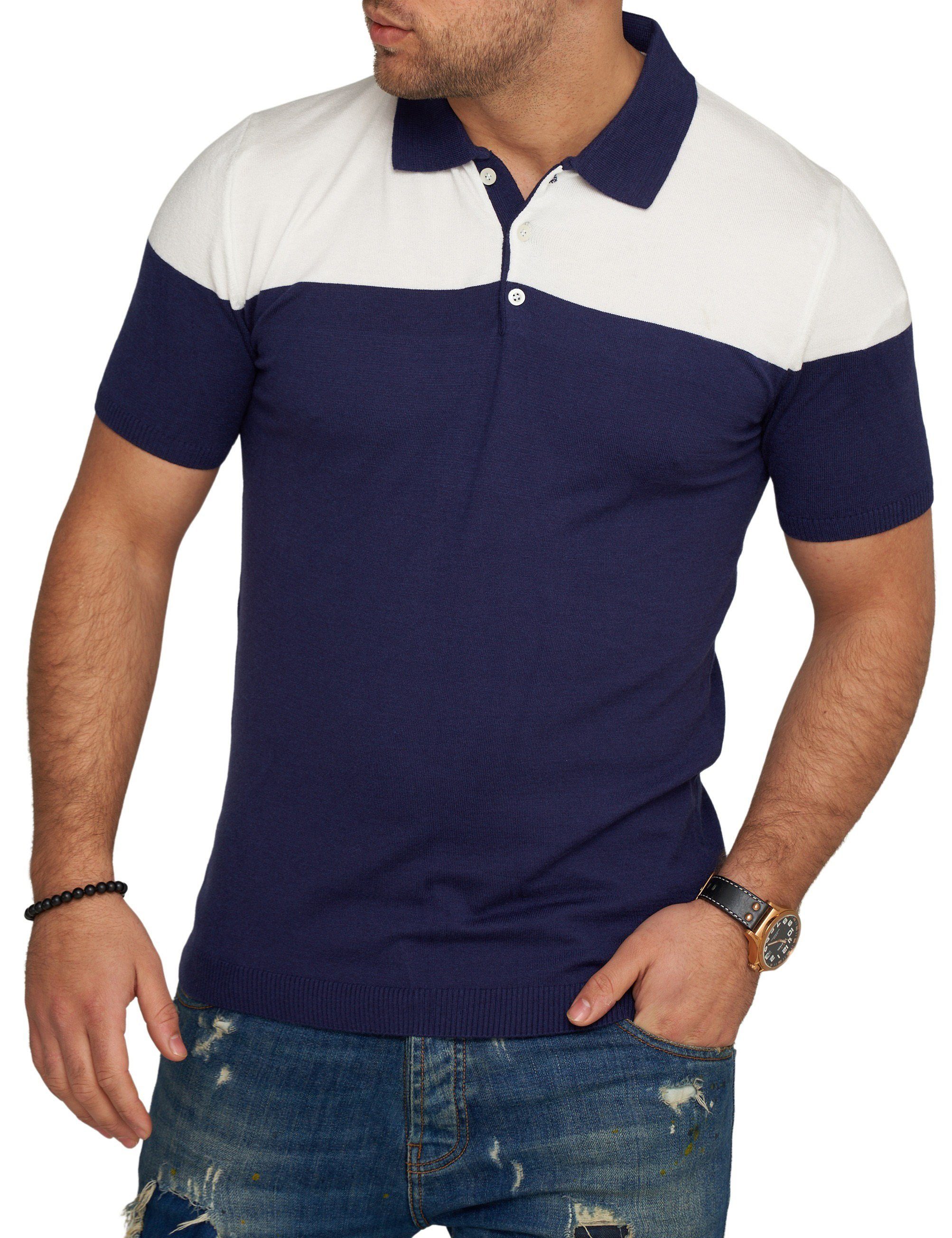 CARISMA Poloshirt CRPARATI Strick Kurzarm Polo T-Shirt Color-Block